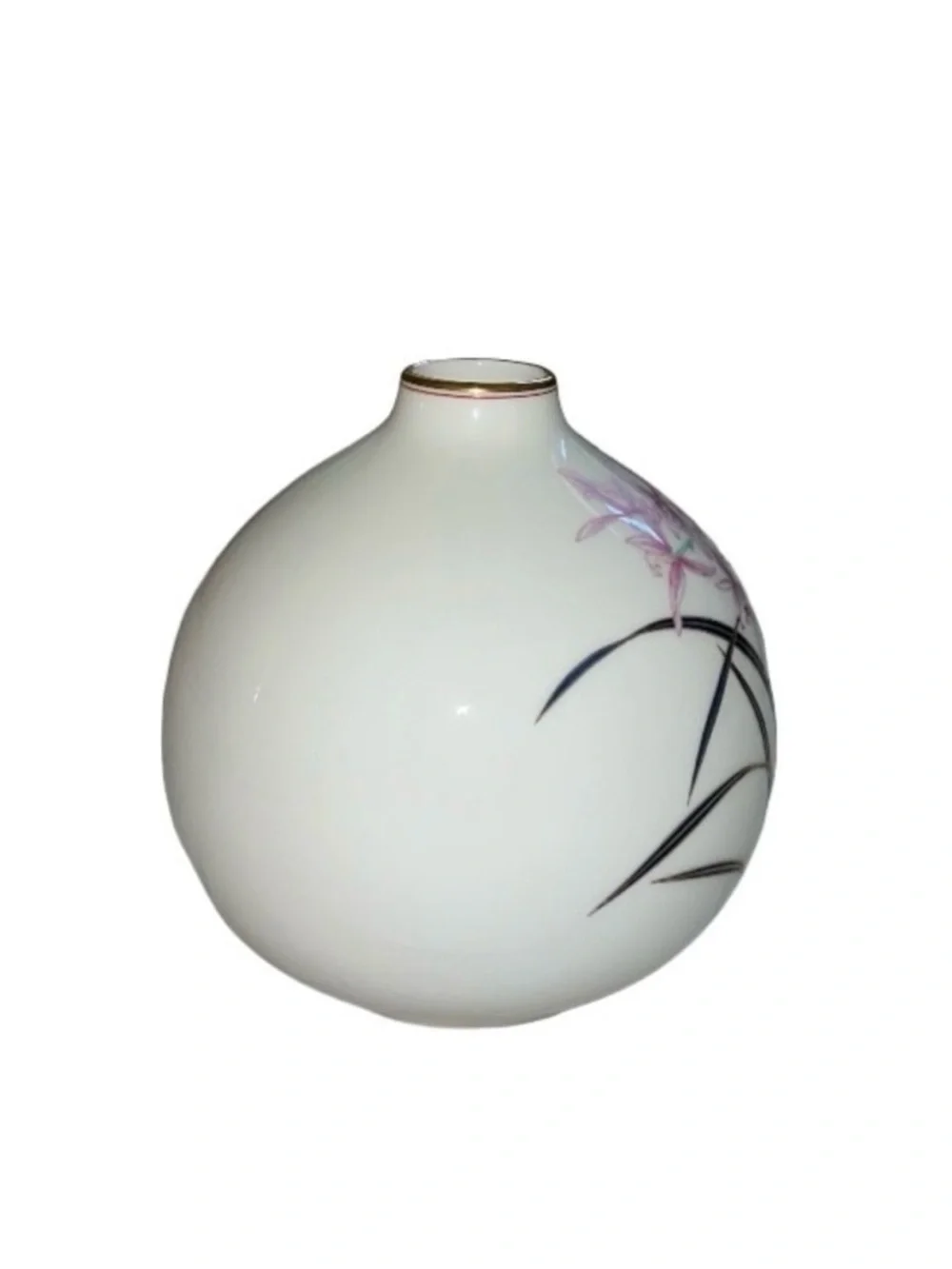 Koransha Spring Orchid Shunran Arita Ware Porcelain Japanese Vase 1989
